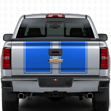 Kit de vinilos con franjas dobles para capó y portón trasero para Chevrolet Silverado 2014-15_4