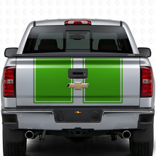 Kit de vinilos con franjas dobles para capó y portón trasero para Chevrolet Silverado 2014-15_6