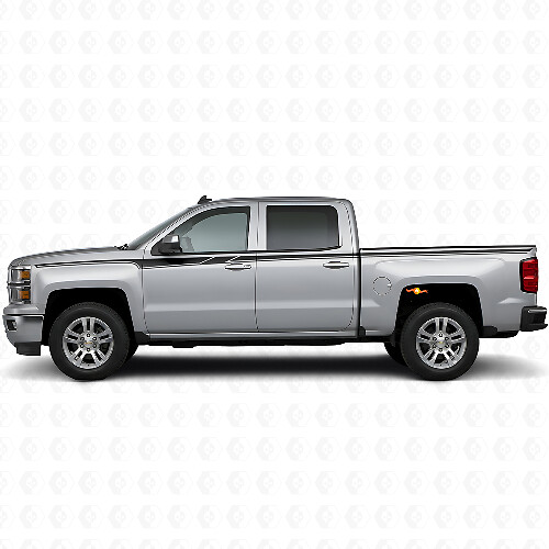 Kit de Calcomanías de Vinilo de Franjas Laterales de Acento para Chevrolet Silverado 2014+