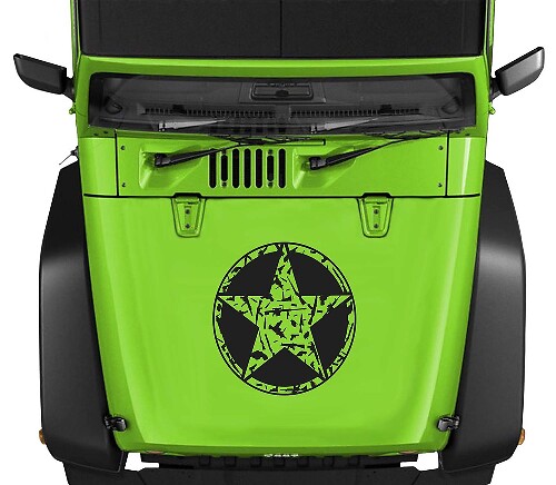 Calcomanía de vinilo en capó Oscar Mike M4 AK Bullet Star para Jeep Wrangler