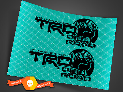 Juego de pegatinas laterales de vinilo TRD Off Road Mountain Moose para Toyota Tacoma 4Runner