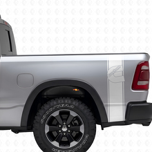 Kit de pegatinas de vinilo personalizadas de estilo C para las franjas laterales traseras de camiones Dodge_5