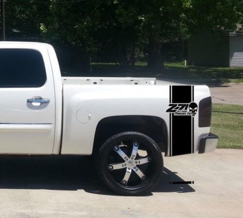 Calcomanías de franja para caja Z71 Off Road Punisher para camioneta Chevy GMC