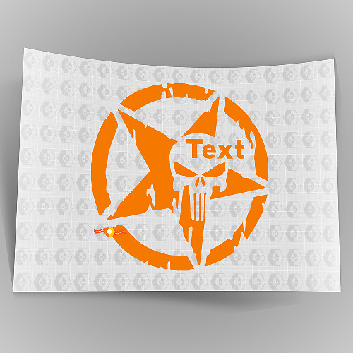 Jeep Star - Calcomanía adhesiva resistente a los rayos UV militar Punisher Off Road Skull #5_1