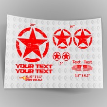 Juego de Pegatinas de Estilo Militar Desgastado con Estrella Oscar Mike US para Capó para Jeep Wrangler 3