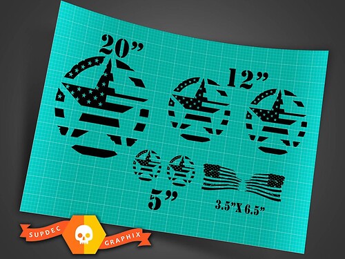 Estrellas Militares en Kit Completo con Estilo de Bandera de EE.UU. Calcomanía de Vinilo