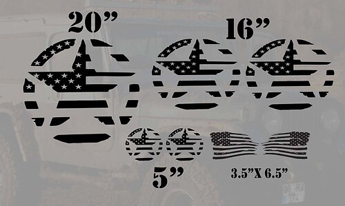 Estrellas Militares en Estilo Bandera de EE. UU. Vinilo Universal Calcomanía Adhesiva para Jeep Wrangler
