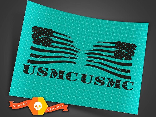 Jeep Wrangler militar negro USMC bandera estadounidense conjunto invertido carga angustiado