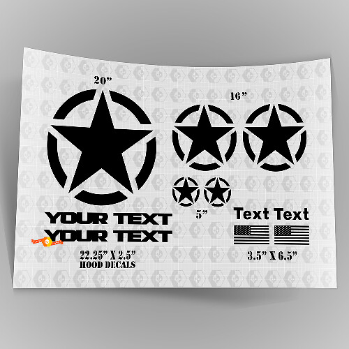 Kit de Calcomanías Estilo Militar Oscar Mike OM con Calcomanías para Capó para Jeep Wrangler