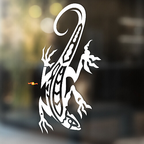 Pegatina de vinilo de arte de lagarto gecko para paredes, ventanas y baños #7
