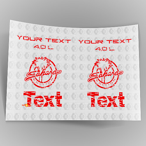 Logotipos de guardabarros Jeep Wrangler Sahara 4.0 TJ desgastados 1997 -2006