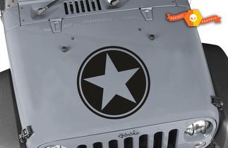 Jeep Wrangler libertad edición réplica militar estrella calcomanía 2 calcomanías