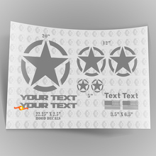 Jeep Wrangler Oscar Mike estilo kit de calcomanías de estrella militar + calcomanías adhesivas para capó
 2