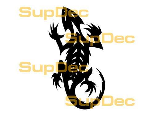 Pegatina de vinilo de arte de lagarto gecko para paredes y ventanas de baño #9
