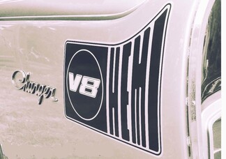 Calcomanía Hemi v8 Diseño de panel de cuarto vintage El Chrysler Valiant Charger Ram Mopar Hellcat Cuda Srt8
