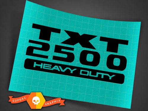TXT 2500 Heavy Duty Lettering — Pegatina de vinilo (universal) para Dodge Ram 1500
