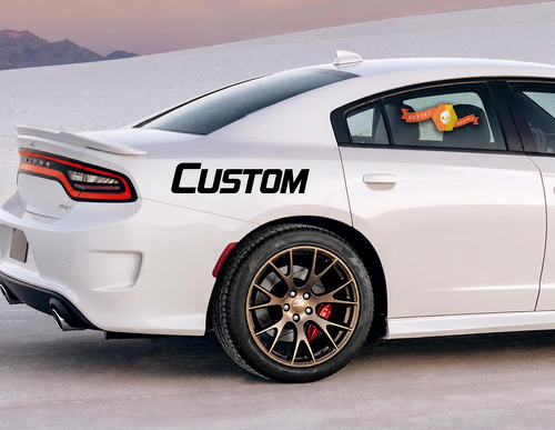 CALCOMANÍA VINILO LOGOTIPO ITÁLICO PERSONALIZADO para guardabarros trasero lateral de Dodge Charger