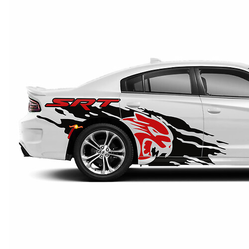 SRT Hellcat lateral trasero trasero del panel de panel calcomanías de salpicaduras para dodge carger gráficos
