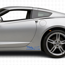 Kit de Vinilo para Paneles Laterales con Logo de Bandera Corvette para Chevy Corvette Z06 C6-7 2005-18_2