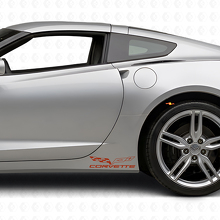 Kit de Vinilo para Paneles Laterales con Logo de Bandera Corvette para Chevy Corvette Z06 C6-7 2005-18_4