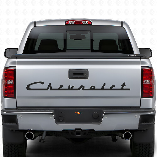Calcomanía de vinilo con letras Chevrolet estilo retro para portón trasero de camiones Chevy