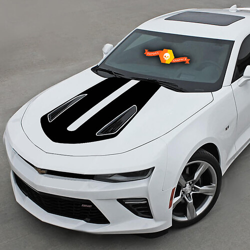 Pegatina de vinilo con franjas en forma de U para capó para Chevrolet Camaro 2016-2018