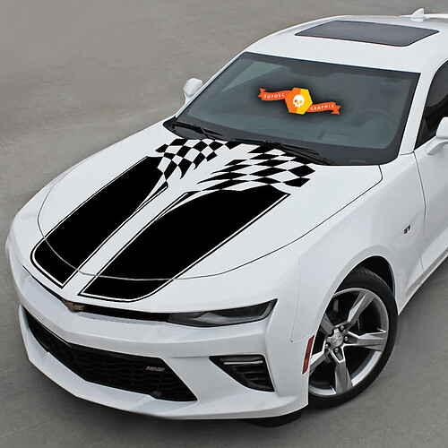 Pegatina de calcomanía de vinilo para Chevrolet Camaro 2016-2018-Racing Stripes
