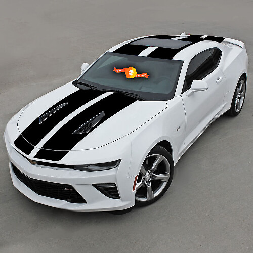 Calcomanía adhesiva de vinilo de rayas dobles para capó, techo y maletero para Chevrolet Camaro SS 2016-2018
