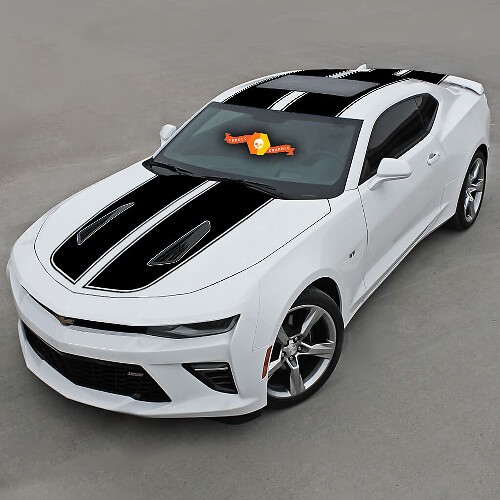 Chevrolet Camaro 2016- 2018 -ss- Rayas de vinilo doble superior con rayas finas