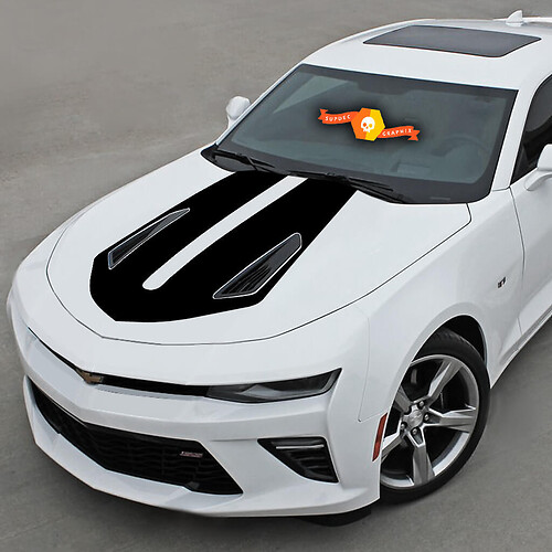 Chevrolet Camaro 2016-2018 -ss- Adhesivo decorativo para capó con rayas de vinilo
