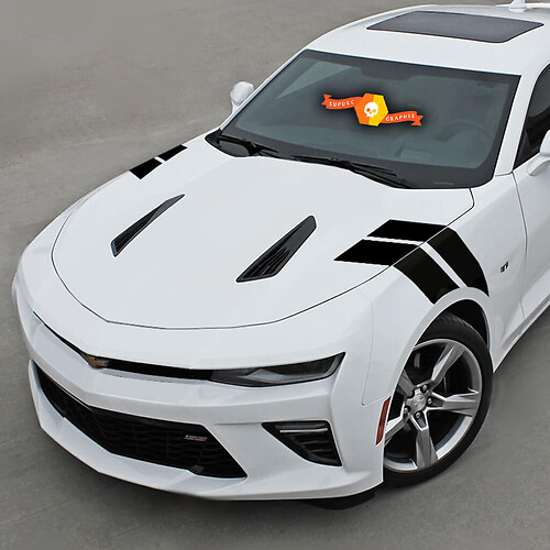 Pegatina de vinilo con franjas deportivas dobles para capó y guardabarros para Chevrolet Camaro 2010-2018