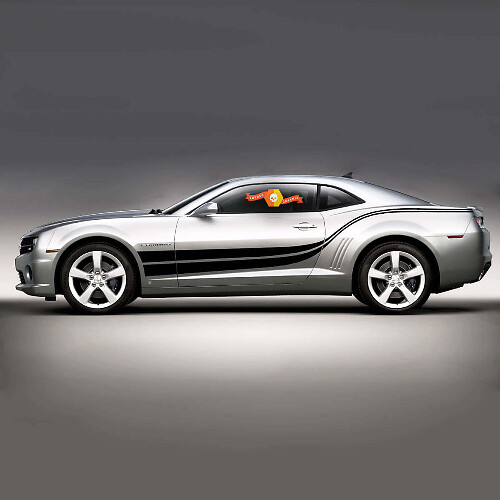 Pegatina vinilo lateral con franjas de estilo doble onda para Chevrolet Camaro 2010-2020