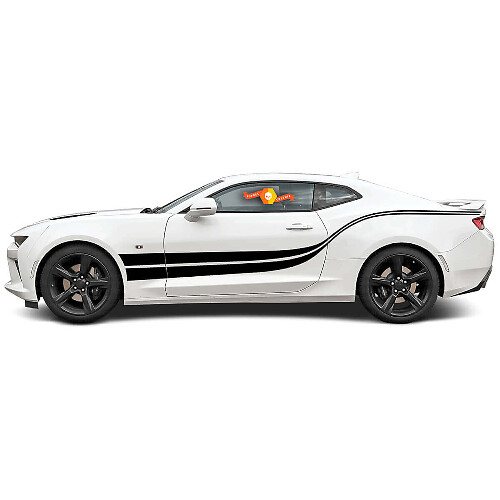 Calcomanía de vinilo lateral con franjas de estilo onda doble para Chevrolet Camaro 2016-2024