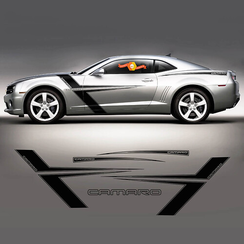 Chevrolet Camaro 2010 - 2024 T - Juego de pegatinas con gráficos laterales a rayas
