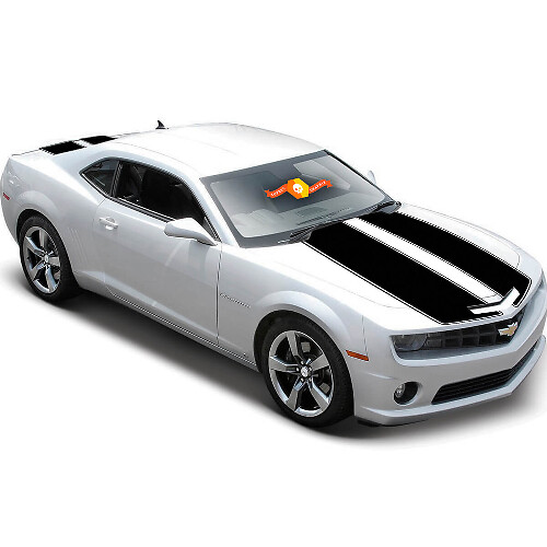 Calcomanía de vinilo con franjas dobles para capó y maletero para Chevrolet Camaro 2010-2015