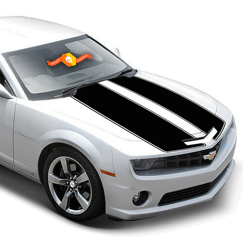 Calcomanía de vinilo para capó con franjas de doble contorno para Chevrolet Camaro 2010-2015