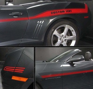 Racing Sport Custom Text Stripe Pair — Adhesivo de vinilo (lateral) para Chevrolet Camaro 2010-2015