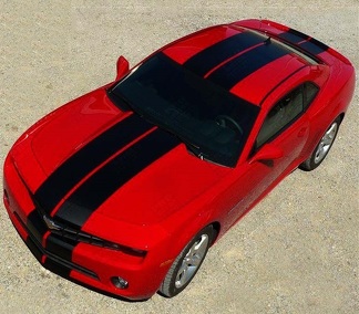 Pace Style Twin Rally Stripe Kit — Adhesivo de vinilo (capó, techo, maletero, parachoques trasero, parachoques delantero) para Chevrolet Camaro 2010-2015