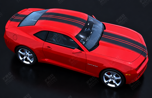 Over The Top Twin Rally Stripe Kit — Adhesivo de vinilo (capó, techo, maletero) para Chevrolet Camaro 2010-2015