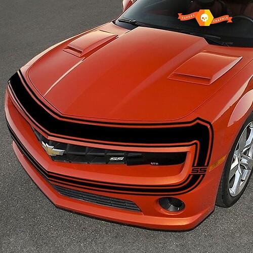 Chevrolet Camaro 2010-2013 Fascia delantera Estilo retro Rayas de vinilo