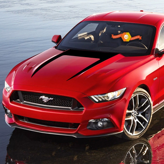 Ford Mustang 2015-2020 Calcomanía de raya en U con detalles en el capó