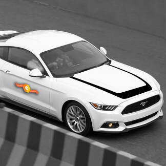 Ford Mustang 2015-2020 Calcomanía de acento de capó Raya de vinilo