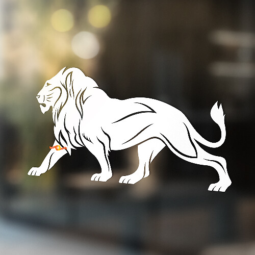 Lion Vinilo Arte Pared Ventana Baño Pegatina Adhesiva removible #1
