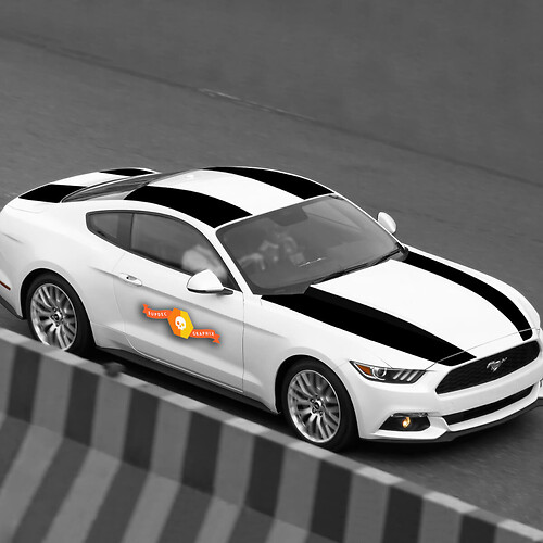 Kit de Vinilo de Franjas de Carreras para Capó Techo Maletero Musclecar Musclecarmodel 2015-2023