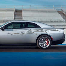 Calcomanía de vinilo lateral con franjas tribales abstractas para Dodge Charger Eléctrico_2