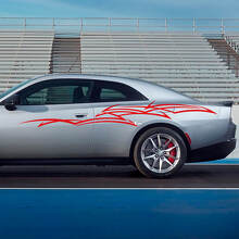 Calcomanía de vinilo lateral con franjas tribales abstractas para Dodge Charger Eléctrico_3