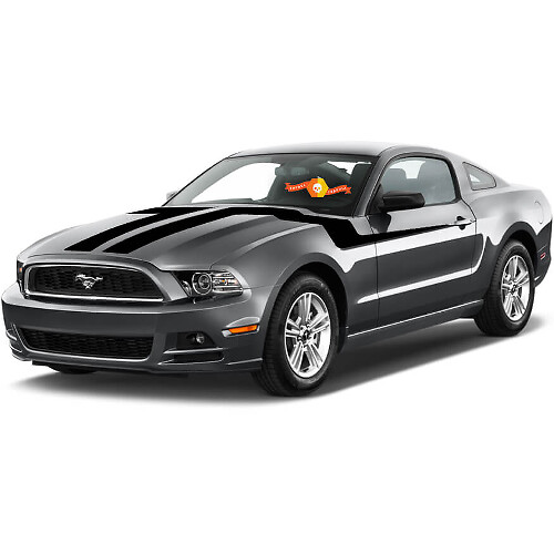 Kit de vinilos adhesivos de doble acento para capó y franjas laterales para Ford Mustang 2013-2014