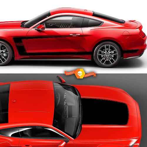 Kit de calcomanías de vinilo para capó y franjas laterales Boss 302 para Musclecar Musclecarmodel 2015-24