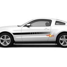 Calcomanías de rayas estroboscópicas con acento lateral de texto personalizado para Ford Mustang 2005-2024
 2