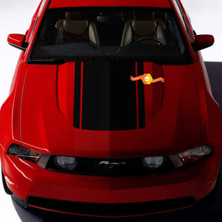 Calcomanía decorativa de capó para Ford Mustang 2005-2024 Triples rayas 2
